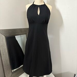 Prana Black Cut Out Backless Sheath Midi Dress